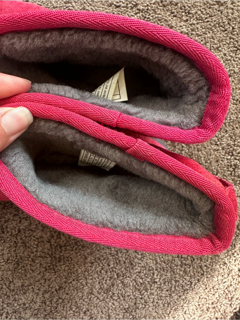 UGG Women’s Red Suede Ankle Boots- 5 - Picture 6 of 8